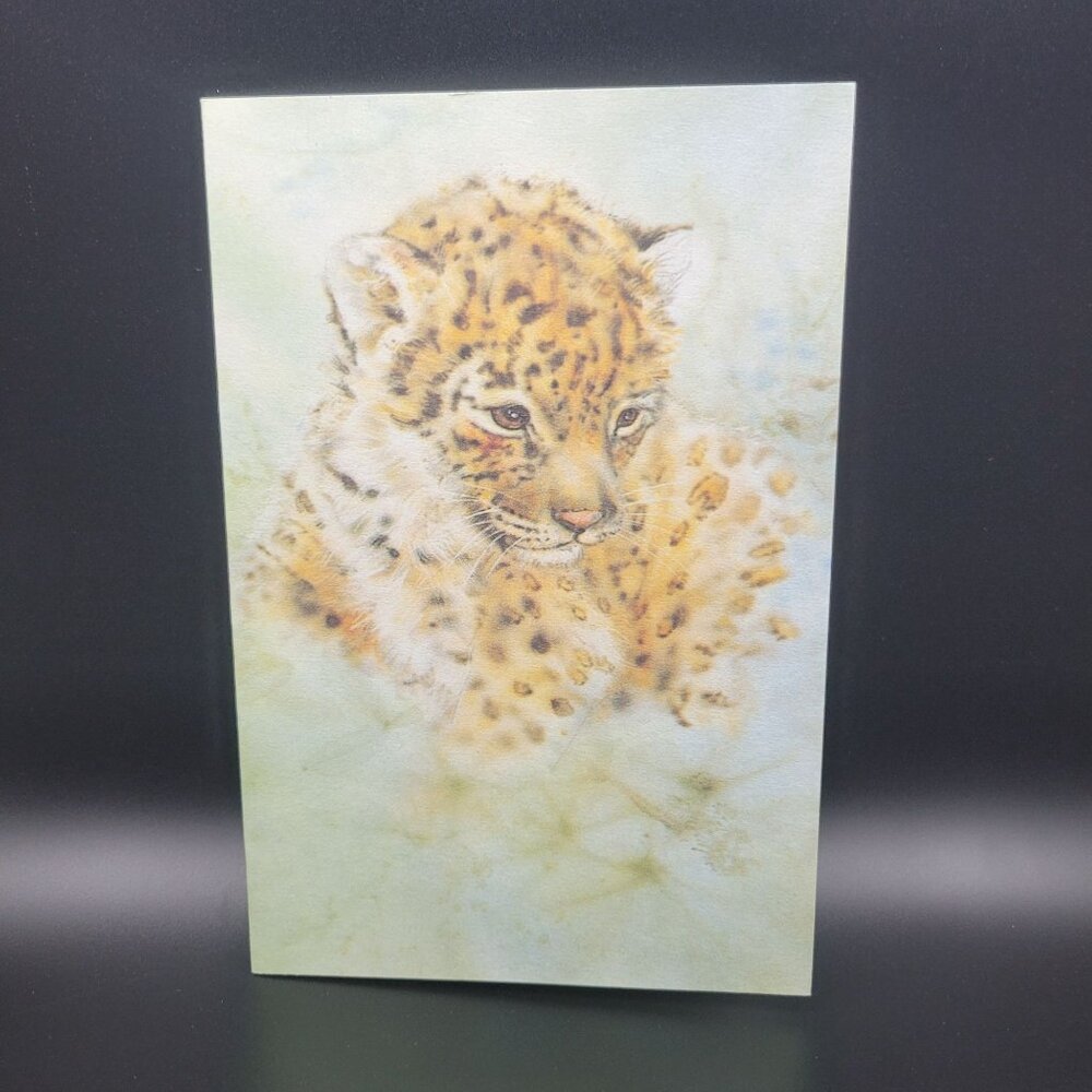 P&A Leopard Cub Greeting Card With Sentiment Inside Friendship Unused